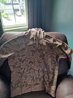 Carhartt Men's Camo Crewneck Hoodie - Brown/Olive